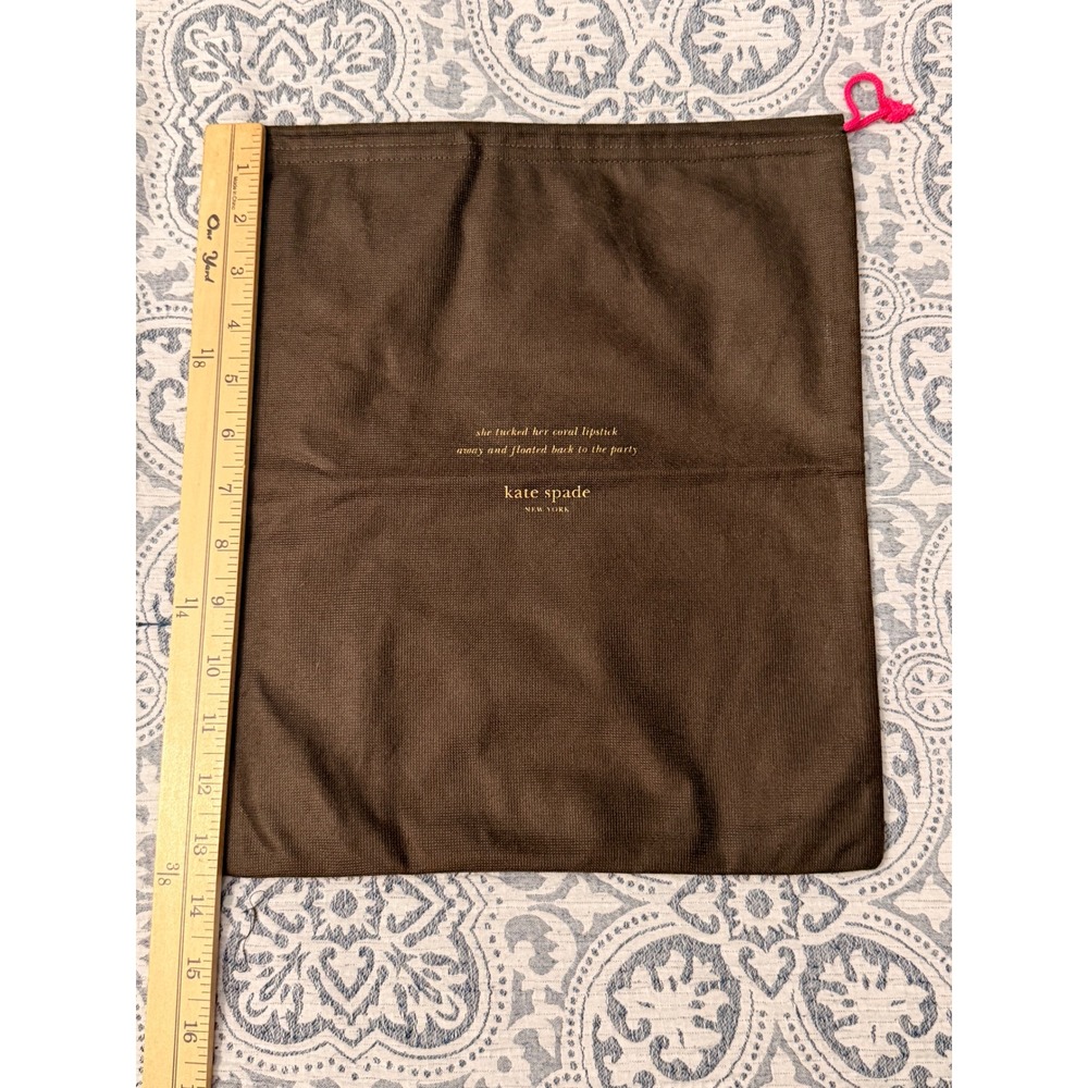 Kate Spade New York Brown Drawstring Dust Bag Pouch for Handbags